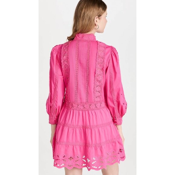 Alice + Olivia Clark Tiered Dress in Pink Size 8 - Picture 3 of 5